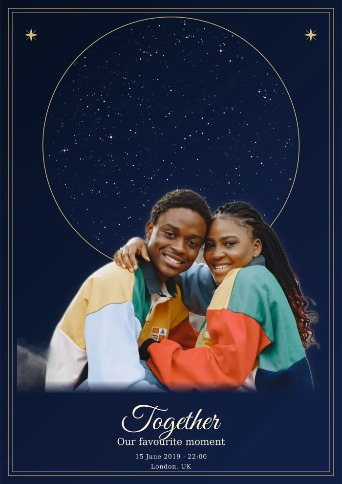 Celestial blue: the Together couple design, exactly as shown on the OurStars Facebook cover